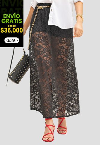 Falda Larga Mujer Negro Mp 110696 MP