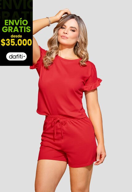 Conjunto Mujer Rojo Mp 110194