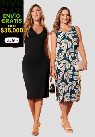 Vestido Paq X2 Mujer Bicolor Mp 105811 MP