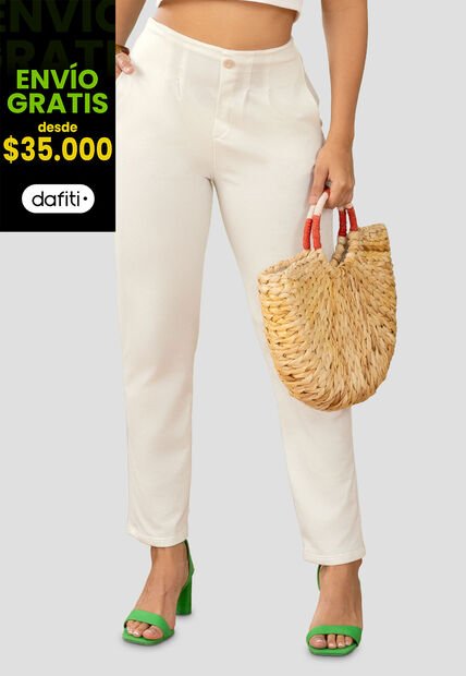 Pantalón Mujer Marfil Mp 1785