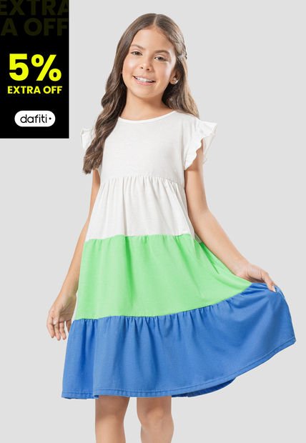 Vestido Infantil Femenino Multicolor Mp 100506