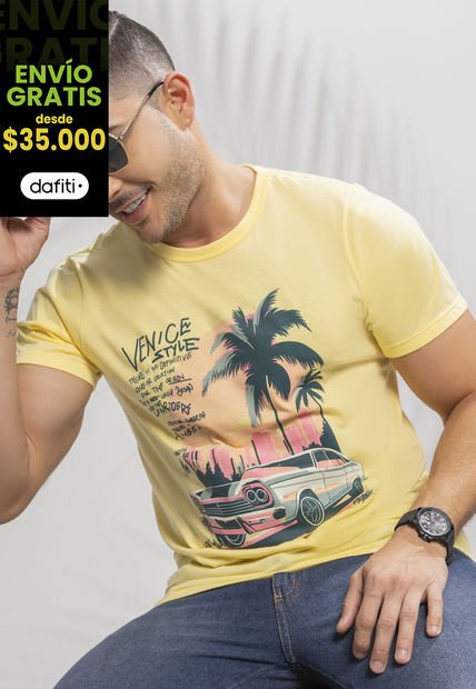Camiseta Hombre Amarillo Mp 101782