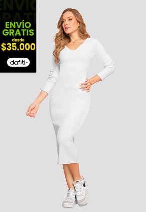 Vestido Mujer Blanco Mp 106977