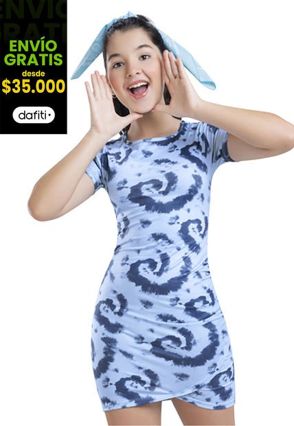 Vestido Infantil Femenino Azul Mp 7067