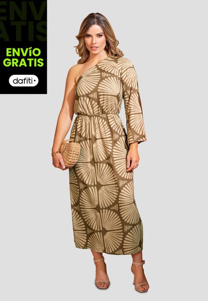 Vestido Largo Mujer Estampado Mp 110135