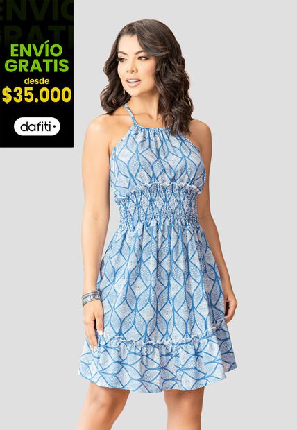 Vestido Corto Mujer Estampado Mp 107486