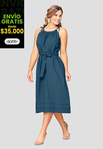 Vestido Largo Mujer Azul Profundo Mp 110133 MP