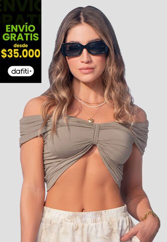 Crop Top Mujer Café Pardo Mp 107881 MP