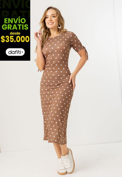 Vestido Largo Mujer Estampado Mp 107534