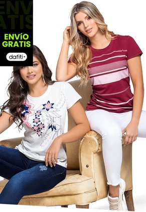 Camiseta Paq X2 Mujer Multicolor Mp 76585