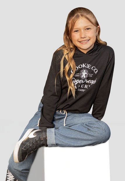 Buzo Infantil Femenino Negro Mp 105982