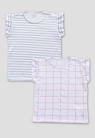 Camiseta Paq X2 Infantil Femenino Estampado Mp 112571 MP