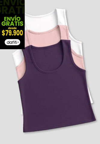 Camiseta Paq X3 Mujer Multicolor Mp 33603 MP