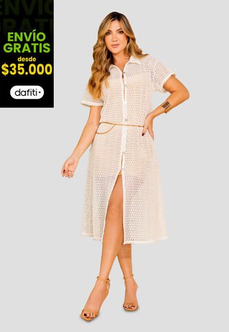 Vestido Largo Mujer Crudo Mp 108410 MP