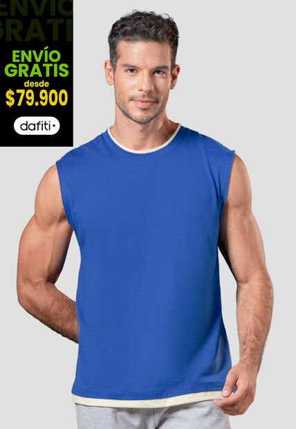 Camisilla Hombre Azul Electrico Mp 114490