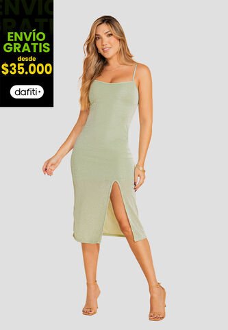 Vestido Largo Mujer Verde Matcha Mp 108409 MP
