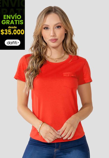 Camiseta Mujer Rojo Mp 100209