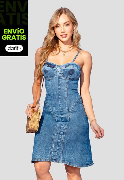 Vestido Mujer Azul Mp 106905