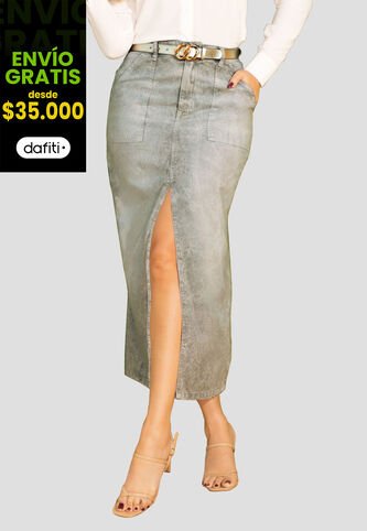 Falda Larga Mujer Verde Mp 107892 MP