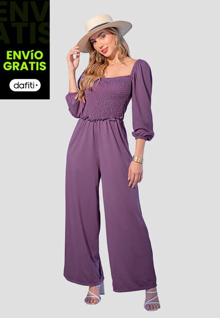 Enterizo Largo Mujer Ciruela Mp 107549