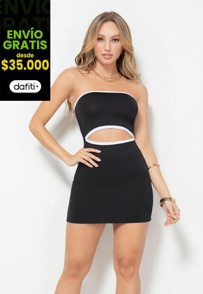 Vestido Corto Mujer Negro Mp 101421