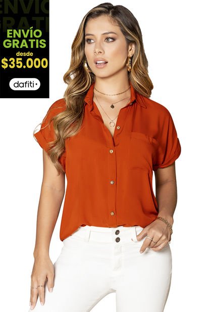 Camisa Mujer Ladrillo Mp 6135