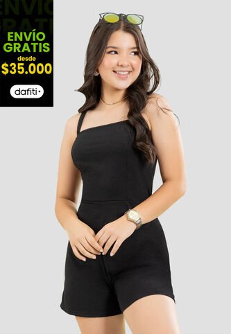 Enterizo Corto Infantil Femenino Negro Mp 104960 MP