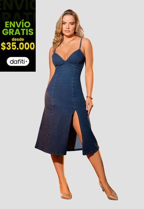 Vestido Mujer Azul Oscuro Mp 105530