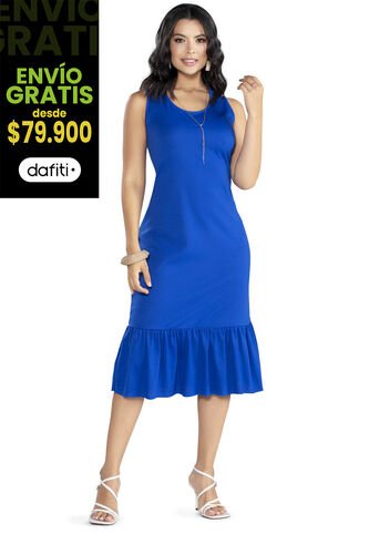 Vestido Largo Mujer Azul Rey Mp 3766 MP
