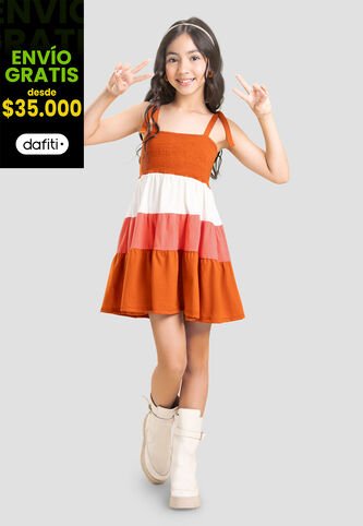 Vestido Infantil Femenino Multicolor Mp 103717 MP