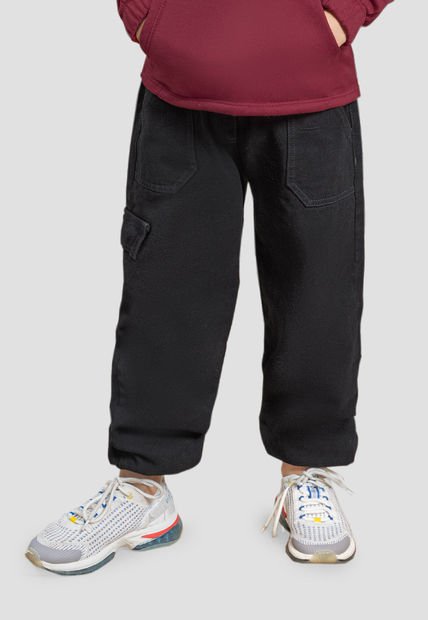 Jogger Infantil Masculino Negro Mp 4453