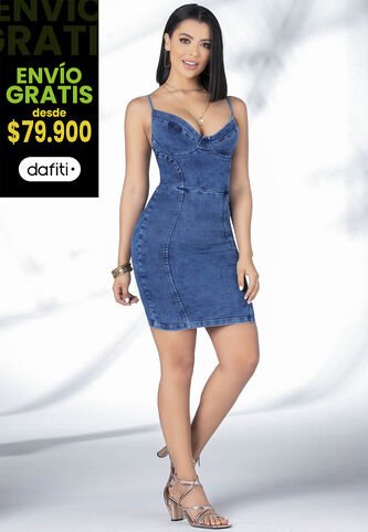 Vestido Corto Mujer Azul Medio Mp 5781 MP