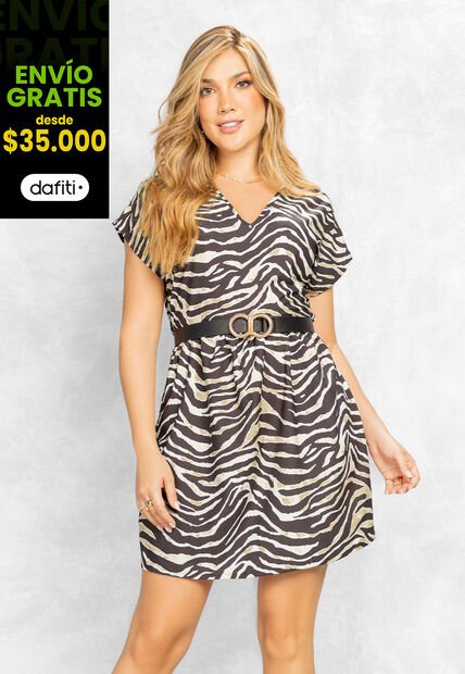 Vestido Corto Mujer Estampado Mp 107317