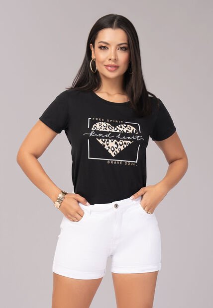 Camiseta Mujer Negro Mp 102930