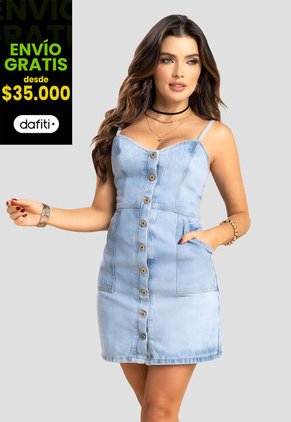 Vestido Corto Mujer Azul Mp 104345