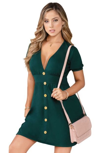 Vestido Corto Mujer Verde Botella Mp 4580