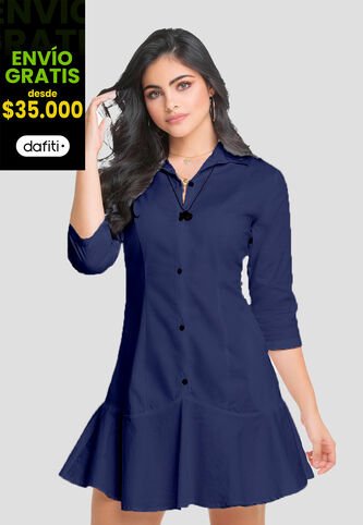 Vestido Mujer Azul Navy Mp 74316 MP