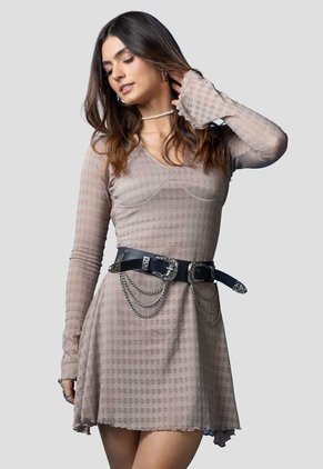Vestido Corto Mujer Café Pardo Mp 115533