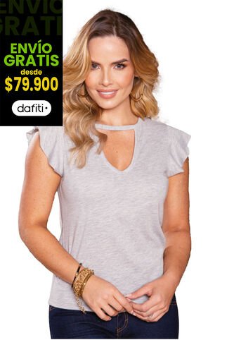 Camiseta Paq X2 Mujer Gris-Rojo Mp 95860 MP