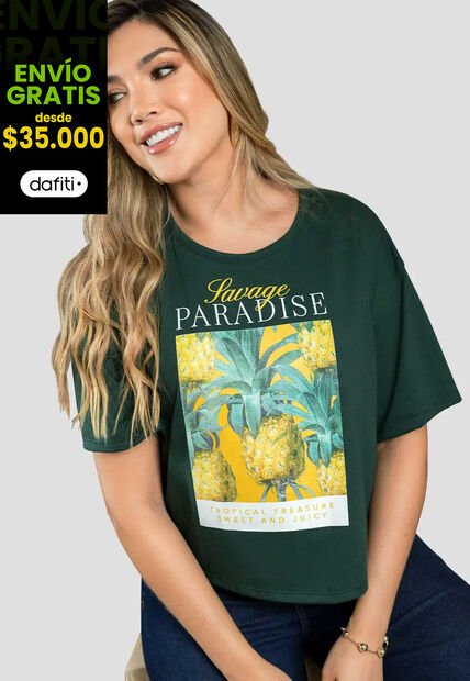 Camiseta Mujer Verde Pino Mp 111400