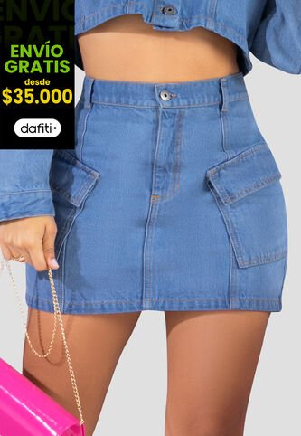 Falda Corta Mujer Azul Mp 103242 MP