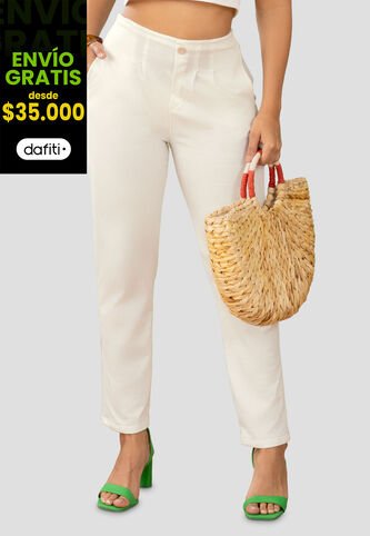 Pantalón Mujer Marfil Mp 1785 MP