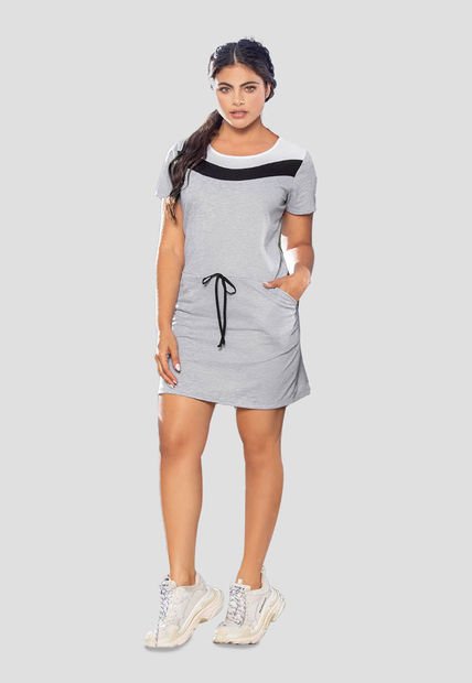 Vestido Corto Mujer Gris Jaspe Mp 72387
