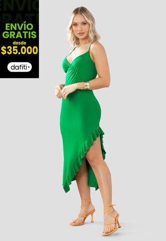 Vestido Largo Mujer Verde Mp 105148 MP