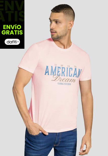 Camiseta Hombre Rosa Mp 111913