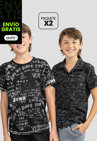 Camiseta Paq X2 Niños Infantil Multicolor Mp 111865 MP