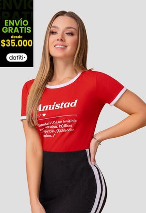 Camiseta Mujer Rojo Mp 111995
