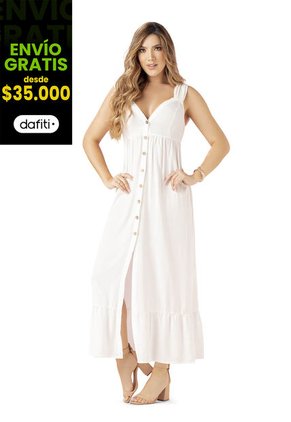 Vestido Largo Mujer Blanco Mp 33907
