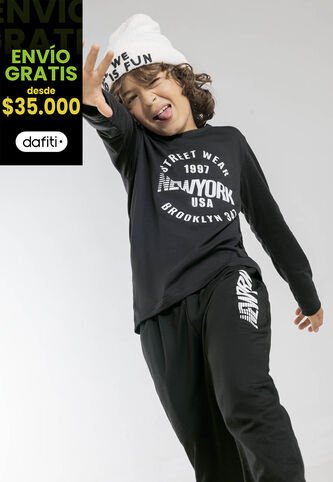 Jogger Infantil Negro Mp 1395 MP