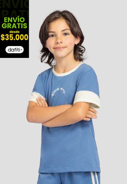 Camiseta Niños Infantil Azul Indigo Mp 111172